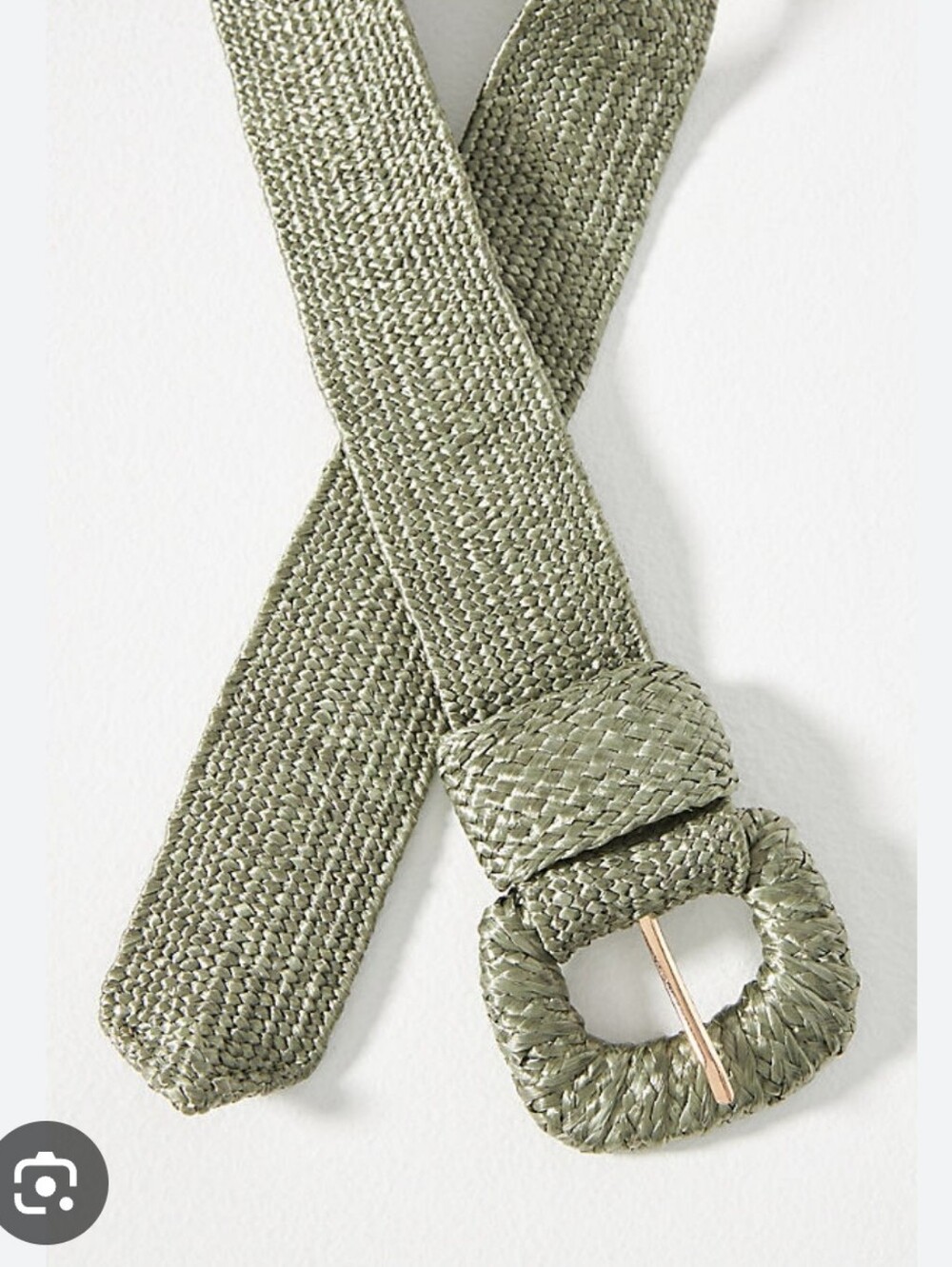 Anthropologie Raffia-Wrapped Stretch Waist Belt - Green Olive Sz S $58 - Picture 2 of 9